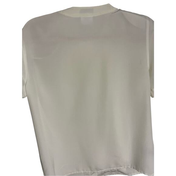 Rena Rowan Vintage Cream Preppy Academia 60's Femme Minimalist Blouse Sz 4 - Picture 6 of 6